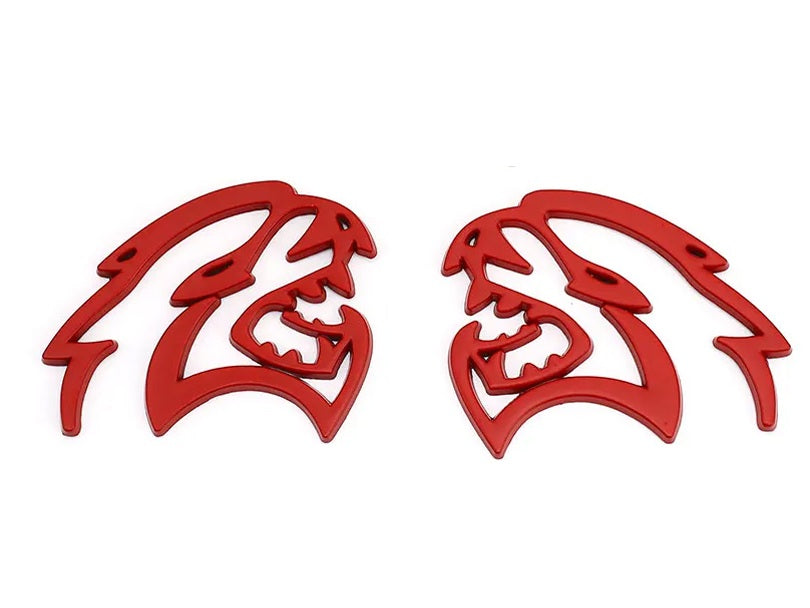 2Pcs Hellcat Emblem Red for Dodge Charger & Challenger