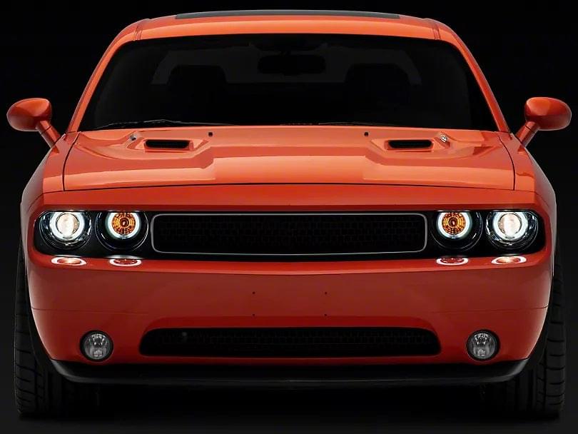 Halo Projector LED Headlights for Dodge Challenger 2008-2014 - Cars Mania
