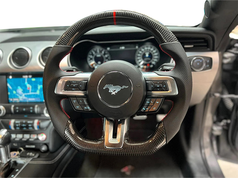 OEM Style Carbon Fiber Steering Wheel for Ford Mustang 2015-2023