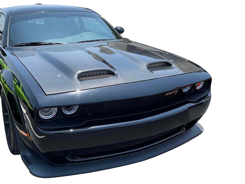 SRT Hellcat Redeye Style Carbon Fiber Hood Bonnet for Dodge Challenger 2008-2023 - Cars Mania