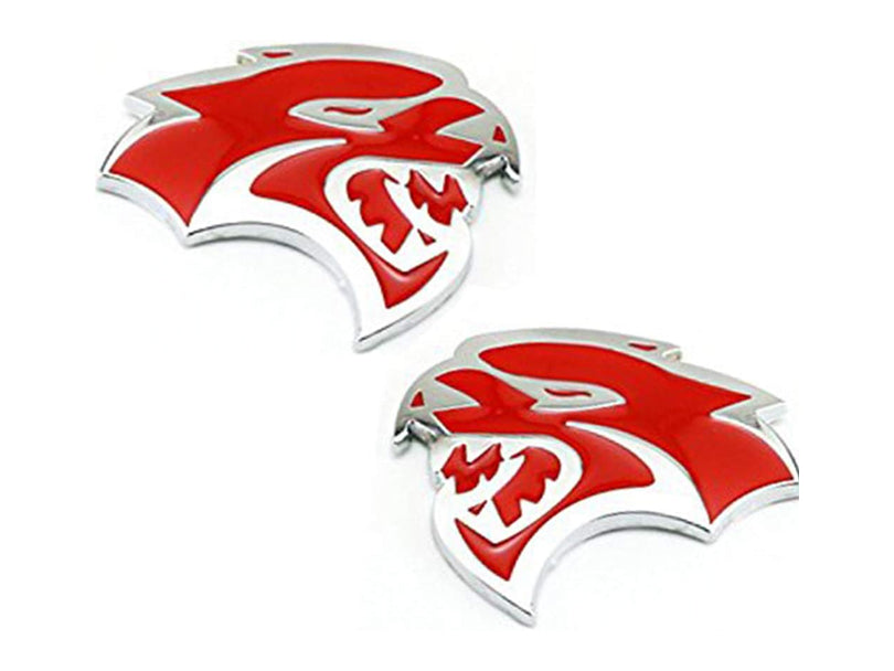 2Pcs Mopar Hellcat Emblem Red for Dodge Charger & Challenger