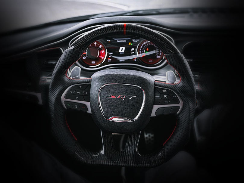 OEM Style Carbon Fiber Steering Wheel for Dodge Charger 2015-2023 - Cars Mania
