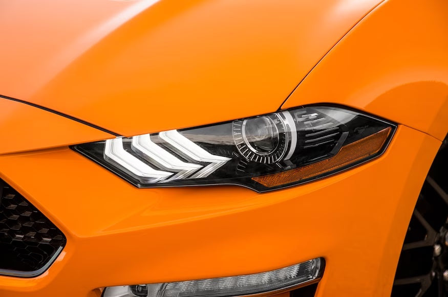 OEM Style Black Background Clear Lens Headlight for Ford Mustang 2018-2023