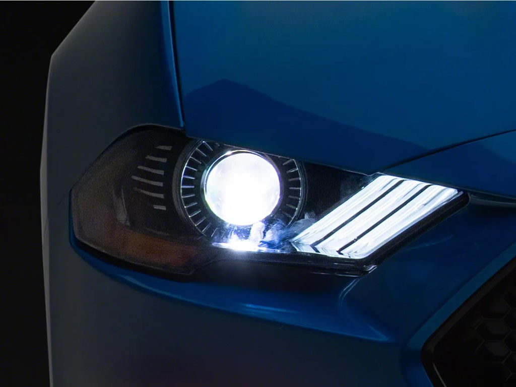 OEM Style Black Background Clear Lens Headlight for Ford Mustang 2018-2023