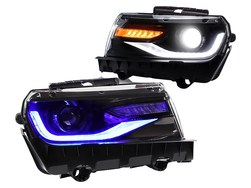 2018 Style RGB DRL Projector LED Headlights for Chevrolet Camaro 2010-2015
