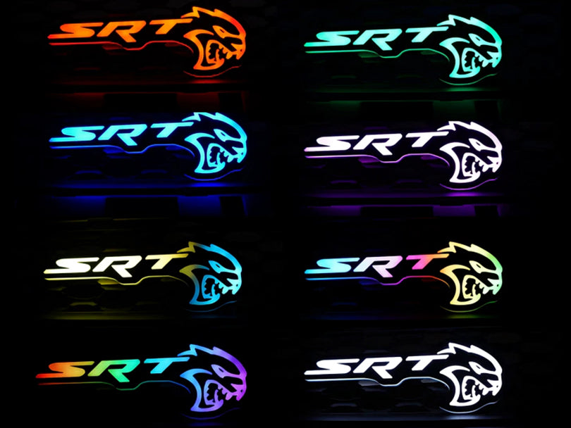 RGB SRT Hellcat Logo LED Illuminated Emblem for Dodge Charger & Challe ...