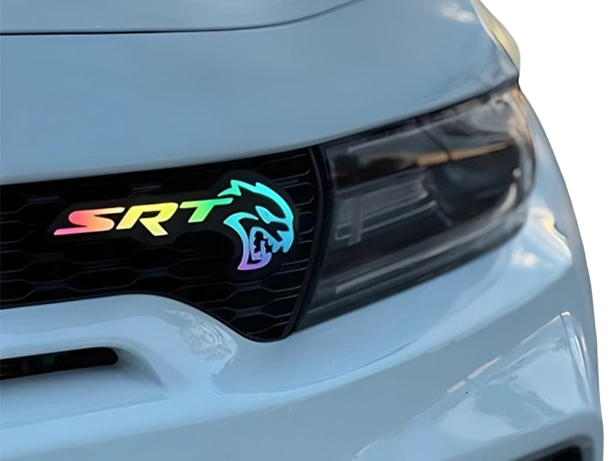 thumbnail image 2 of Black Plastic License Plate Frame With Dodge SRT Hellcat Script Logo - Front/Rear 2 of 4