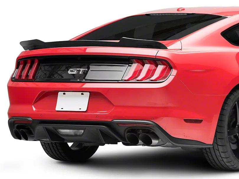 3-Piece Wicker Bill Highkick Trunk Spoiler Wing For Ford Mustang GT Coupe 2015-2023 – Smoke Black