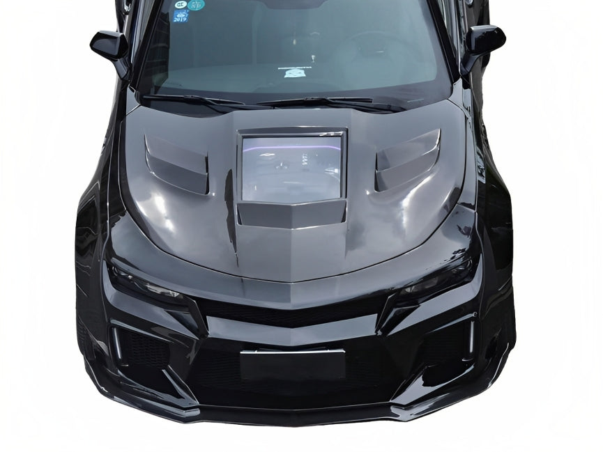 Transparent Glass Carbon Fiber Hood Bonnet for Chevrolet Camaro 2016-2023 - Cars Mania